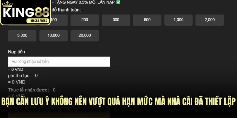 Bạn cần lưu ý không nên vượt quá hạn mức mà nhà cái đã thiết lập